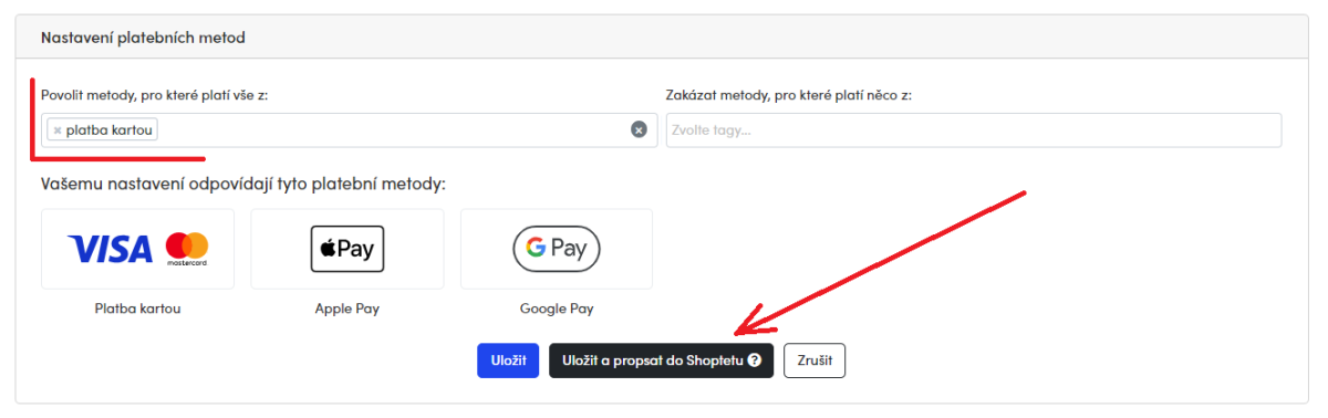 ThePay - propsání platebních metod do Shoptetu.